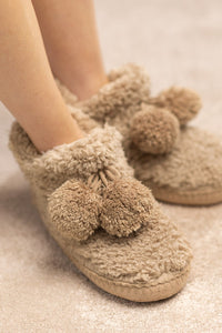 Bootie Slippers Grey or Taupe