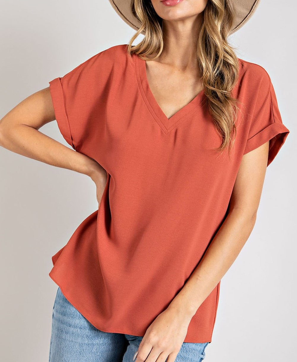 Back To Basics Top Black, Terracotta, Wine