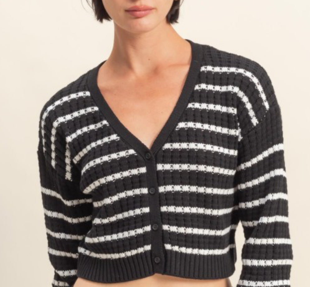 Striped Sweater Cardigan