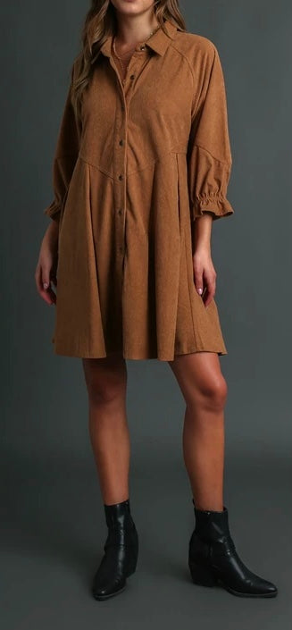 Falling For You Umgee Corduroy Dress – Sue's S.O.A.P. Co