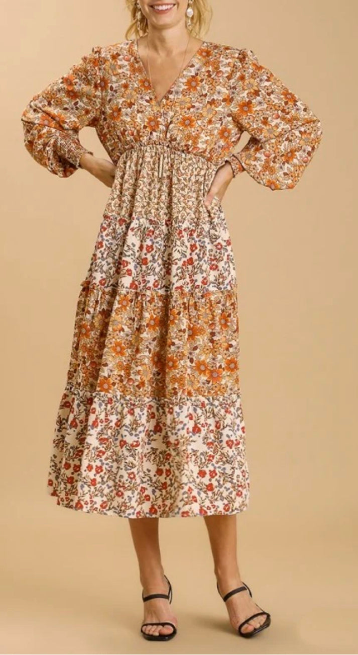 Fall Florals Umgee Midi Dress Sue's S.O.A.P. Co Fall Florals Umgee Midi Dress Sue's S.O.A.P. Co