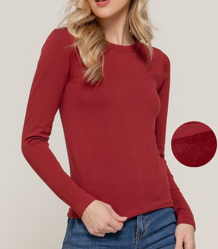 Cozy Cabin Fur Lined Top Brown, Toffee, Wine