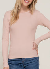 Ribbed Long Sleeve Shirt Black, Pale Pink, Taupe, White