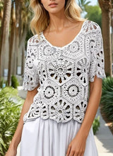 Crochet Top Beige, Black, White