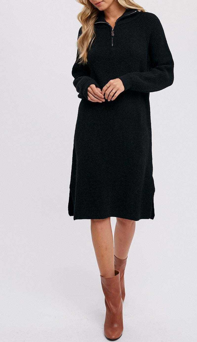SALE Midi Sweater Dress Black was $54