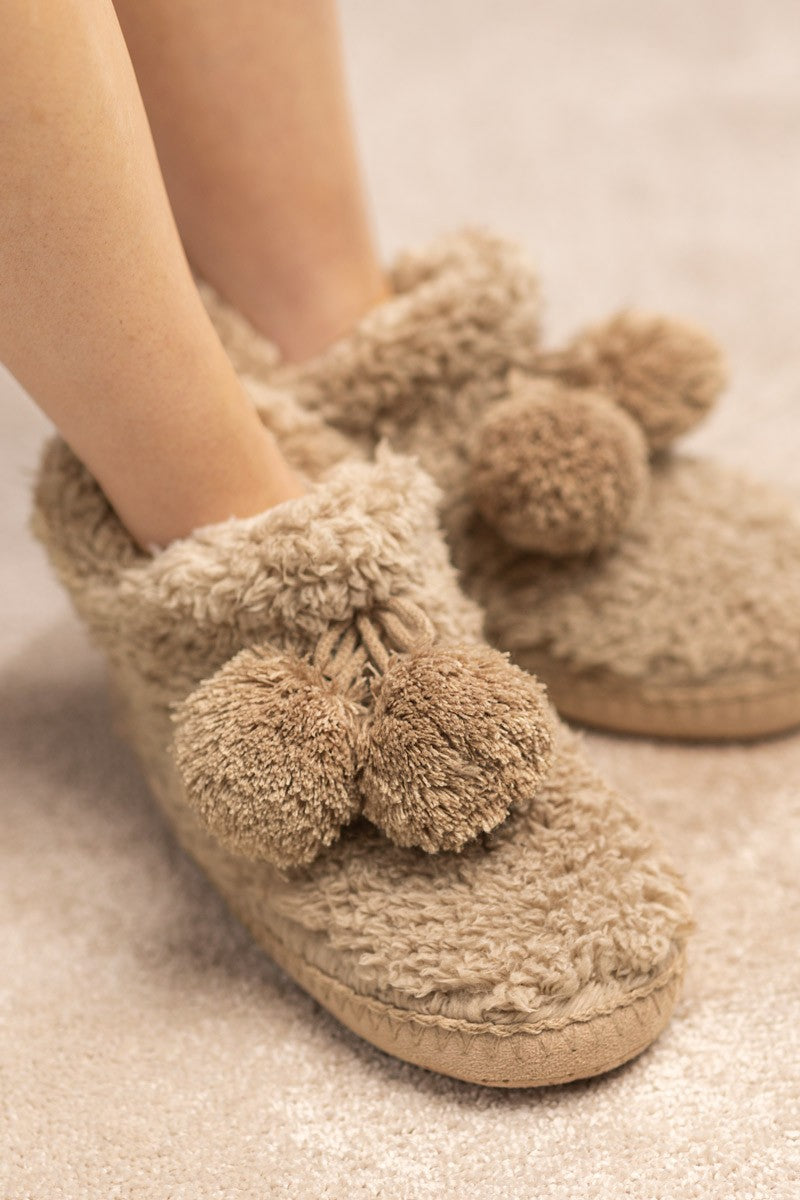 Bootie Slippers Grey or Taupe