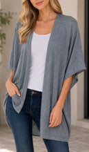 Short Sleeve Cardigan Taupe, Blue