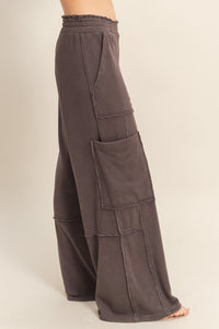 Utility Wide Leg Pants Chestnut, Dark Brown, Blue, Cream