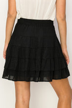 Tiered Lined Skirt Black