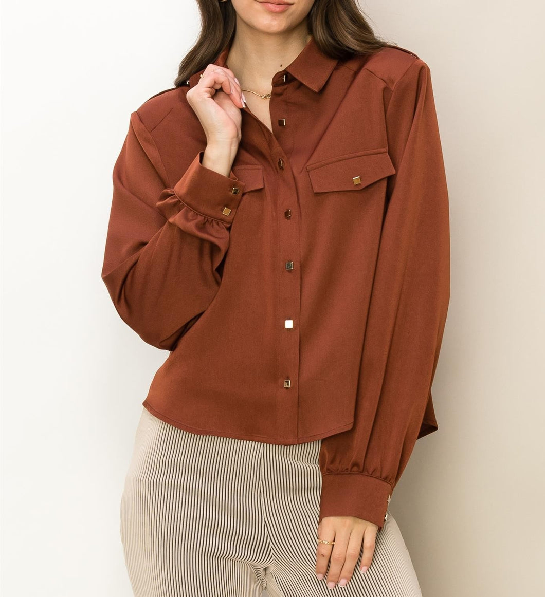 Working Day and Night Blouse Brown or Blue