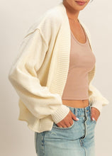 Textured Knit Cardigan Black, Cream