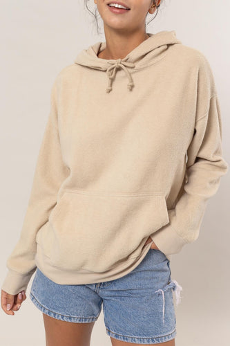 Brushed Pullover Hoodie Taupe