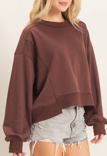 Ribbed Crew Neck Sweatshirt