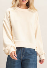 Ribbed Crew Neck Sweatshirt