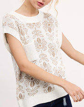 Floral Sleeveless Sweater Grey, Tan