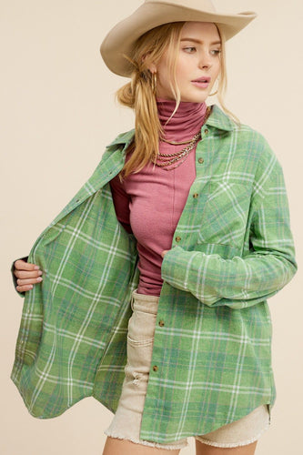 Pistachio Flannel Shirt Available