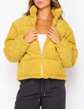 Corduroy Puffer Jacket (NEW in Black) Lemon Ginger