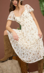Sweetheart Floral Midi Dress
