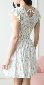 Smocked Waist V Neck Dress