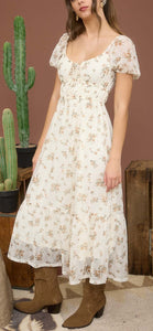 Sweetheart Floral Midi Dress