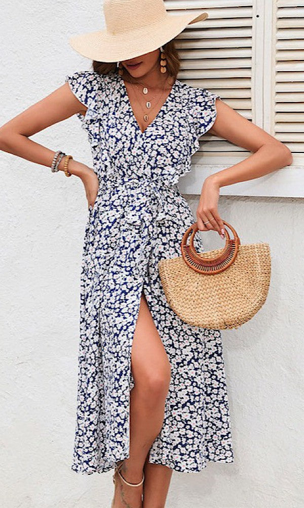 Sweet Floral Dress Blue