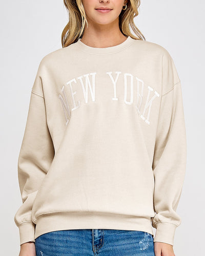 It's Up to You New York Embroidered Sweatshirt RESTOCKED