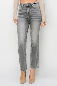 High Rise Crop Jeans Grey