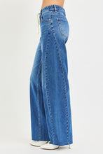 Side Contrast Drawstring Risen Jeans