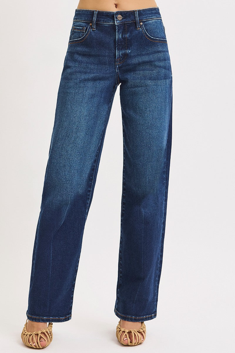 Risen Wide Leg Loose Jeans