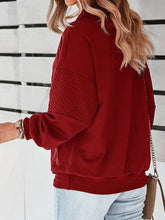 Quilted Quarter Zip Pullover Grey, Cranberry