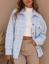 Fall Vibes Shacket in Blue, Brown