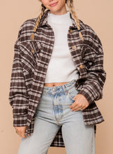Fall Vibes Shacket in Blue, Brown