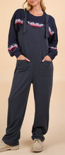 Ribbed Jumpsuit Red Bean, Denim