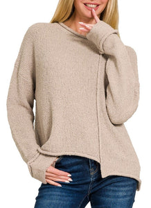 Asymmetrical Sweater NEW colors Red & Mocha/ Bone, Rose