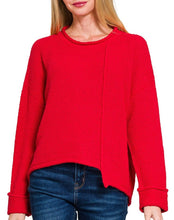 Asymmetrical Sweater NEW colors Red & Mocha/ Bone, Rose