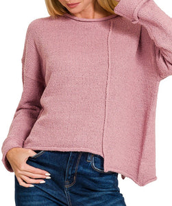 Asymmetrical Sweater Bone, Rose