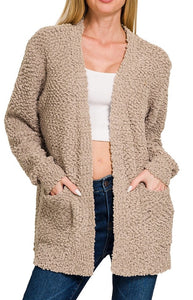 Cozy Up Cardigan Ash Mocha, Deep camel, Ivory, Beige