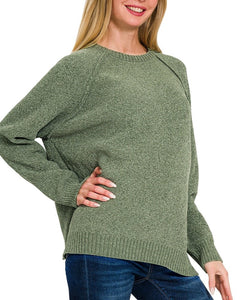 Chenille Sweater/NEW Dusty Teal, Grey & Mocha/ Black, Olive , Sand Beige