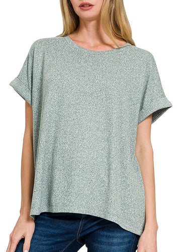 Super Soft Hacci Top, Black, Blue, Jade, Olive, Plum