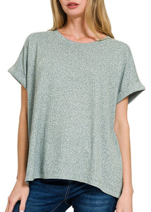 Super Soft Hacci Top, Black, Blue, Jade, Olive, Plum