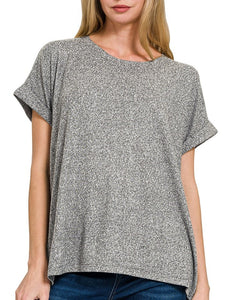 Super Soft Hacci Top, Black, Blue, Jade, Olive, Plum