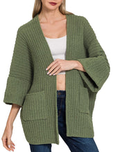 Oversized Cardigan Beige, Olive