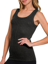 Ribbed Tank Top Black, Navy, Off White