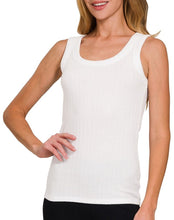 Ribbed Tank Top Black, Navy, Off White