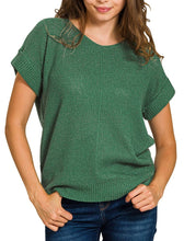 Short Sleeve Sweater Black, Blue, Dark Green, Pink