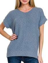 Short Sleeve Sweater Black, Blue, Dark Green, Pink