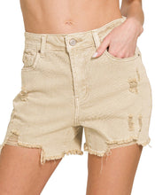 Distressed Shorts Beige, Olive