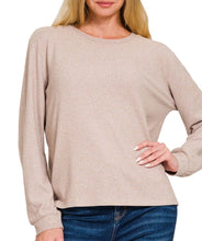 Super Soft Long Sleeve Hacci Top Beige, Jade, Red