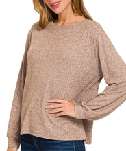 Super Soft Long Sleeve Hacci Top Beige, Jade, Red