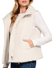 Puffer Vest Cream, Olive